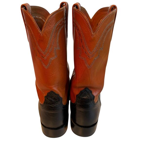 Lucchese 2000 Ostrich Boots Exotic Handmade Leather Roper 12\
